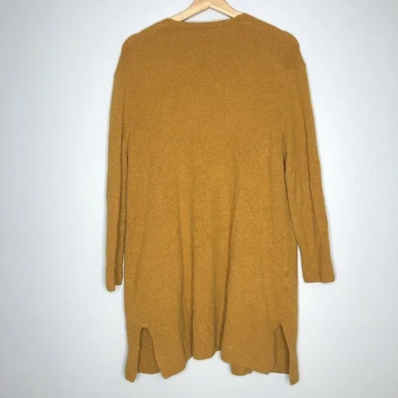 Madewell Womens Mustard Yellow Cardigan S Wool Blended Open Front Sweater Jacket - Picture 4 of 6